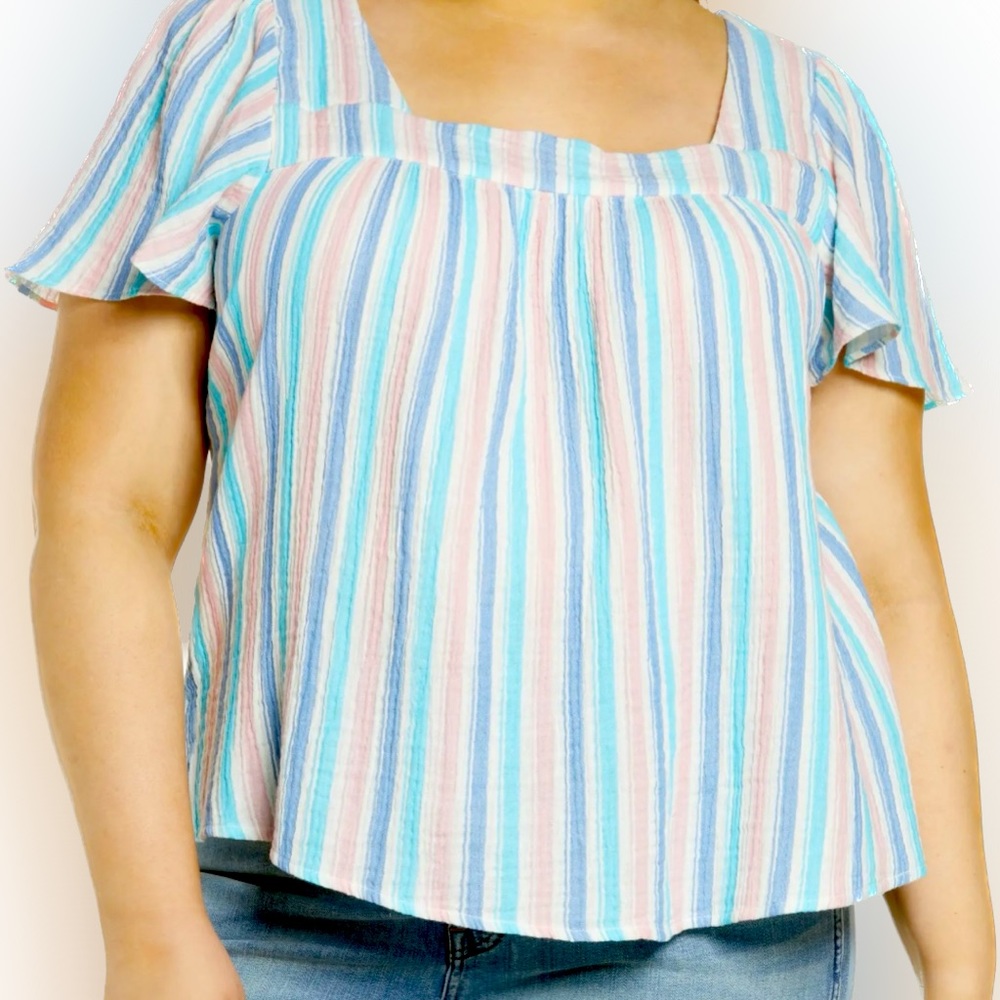 Nwt Caslon flutter sleeve top